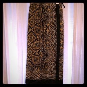 Paisley wrap around silk skirt